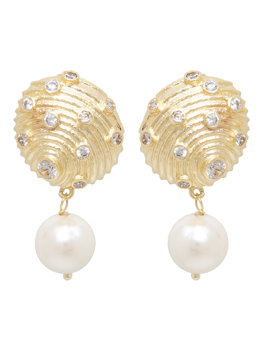 STUDDED PEARL DOME EARRINGS