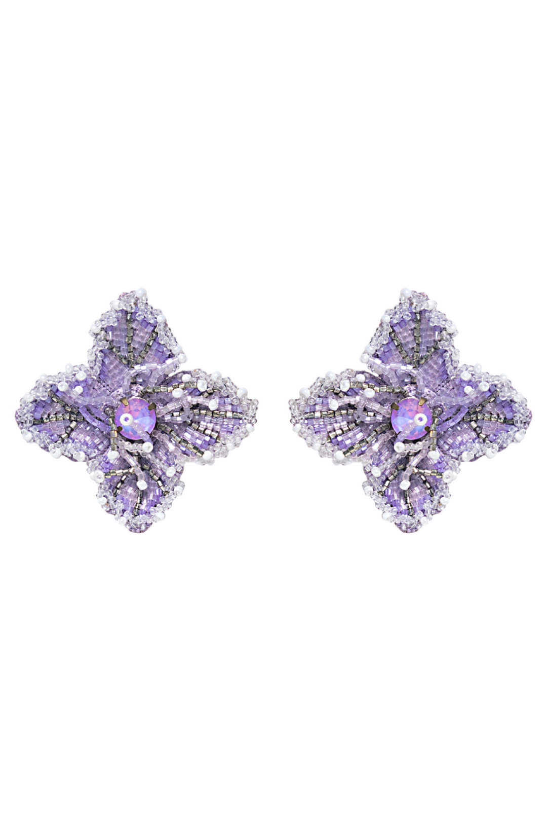 BEADED FLOWER EARRINGS