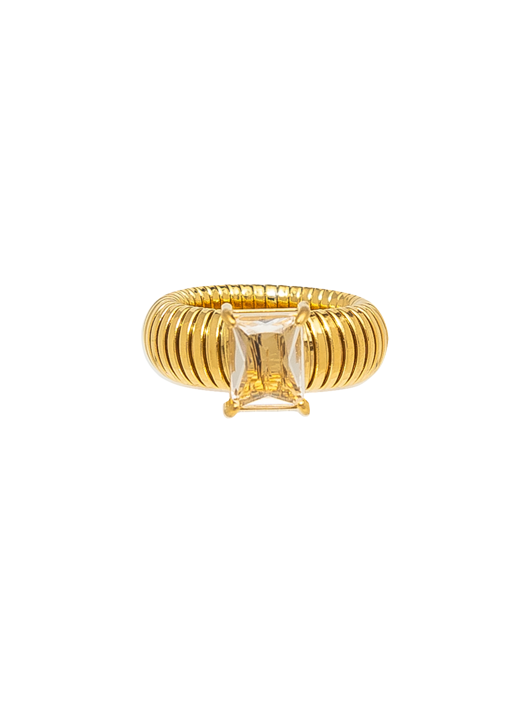 RIBBED SOLITAIRE RING