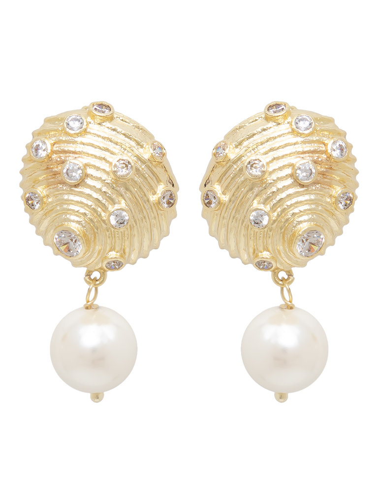 Button Earrings Stud Ameri Vintage PEARL STUDS 14K SUSPENDER