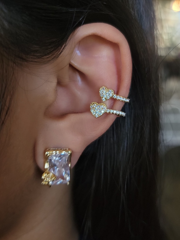 TWIN HEART EARCUFF