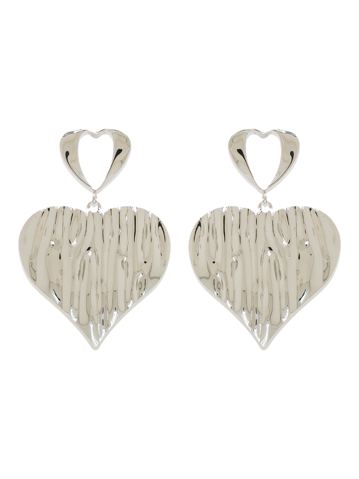 STAMPED HEART EARRINGS