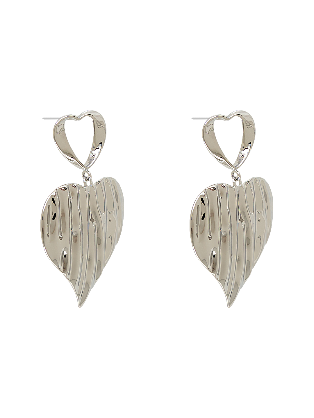 STAMPED HEART EARRINGS