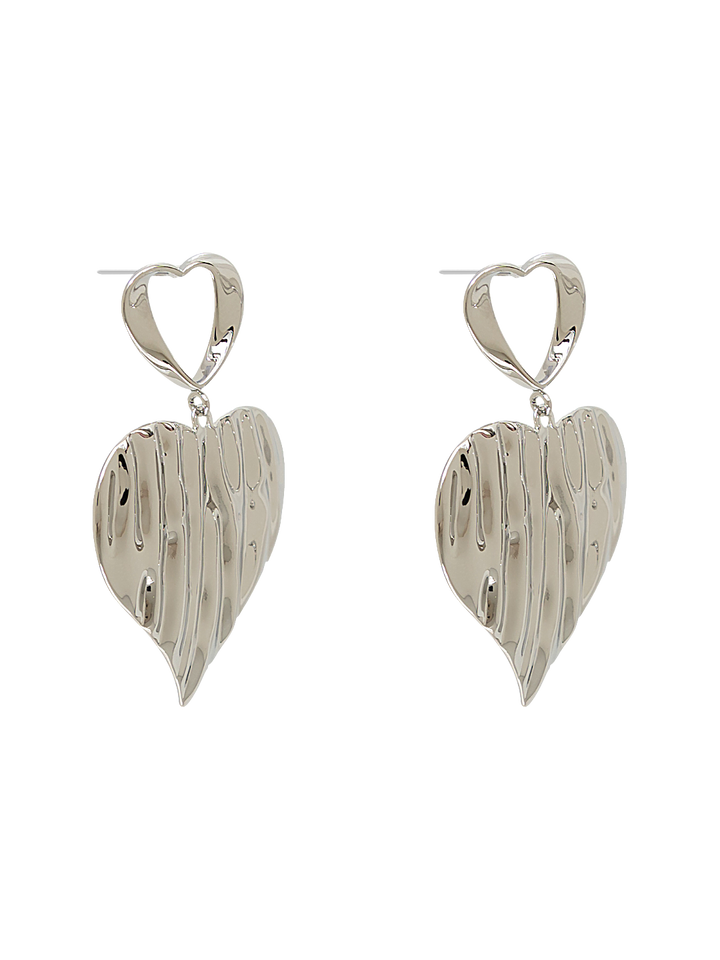 STAMPED HEART EARRINGS