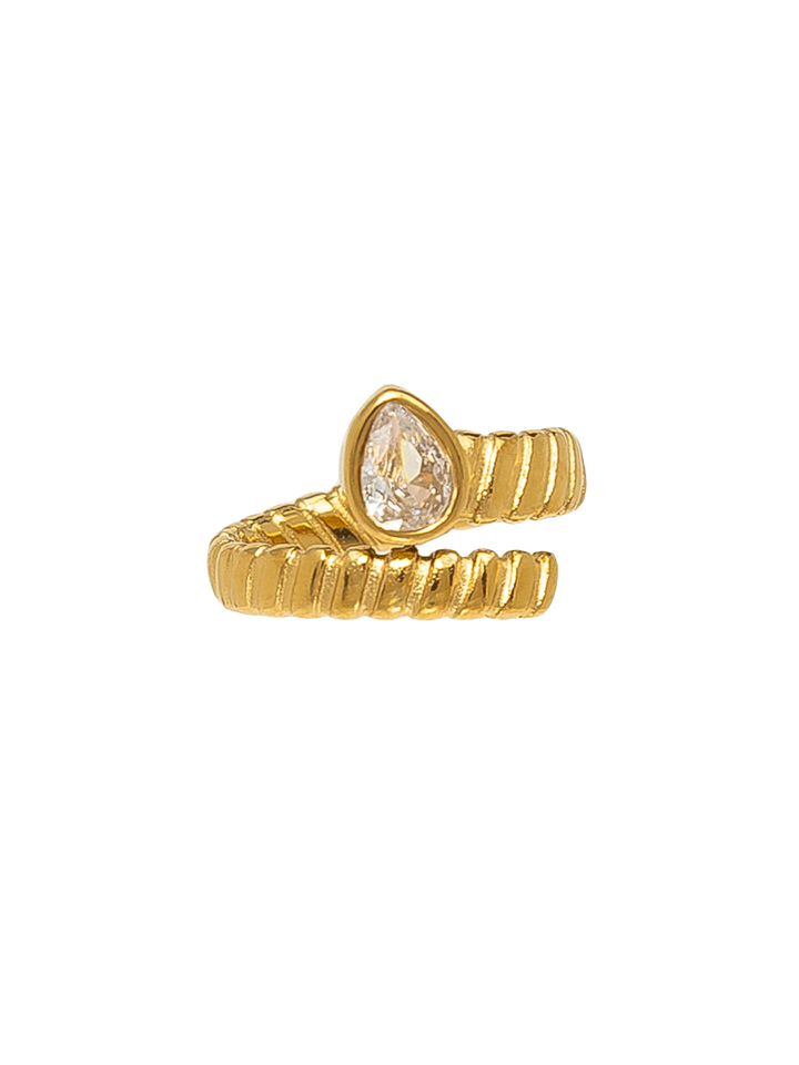 RIBBED PEAR RING