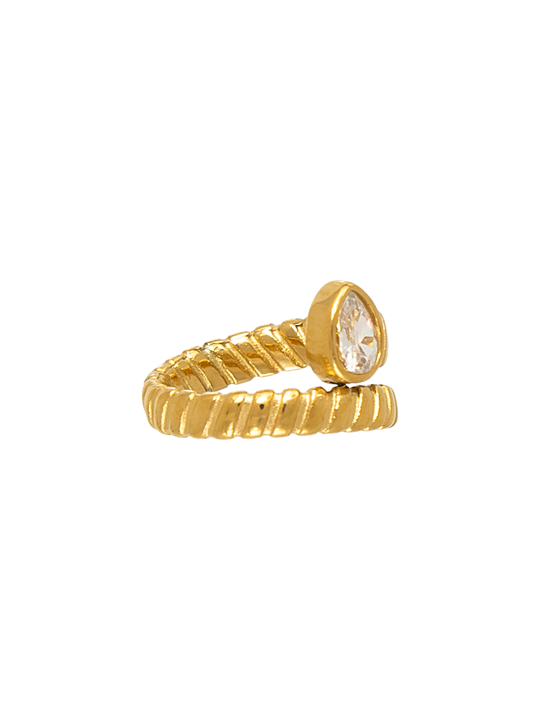 RIBBED PEAR RING