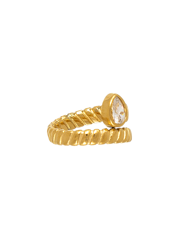 RIBBED PEAR RING