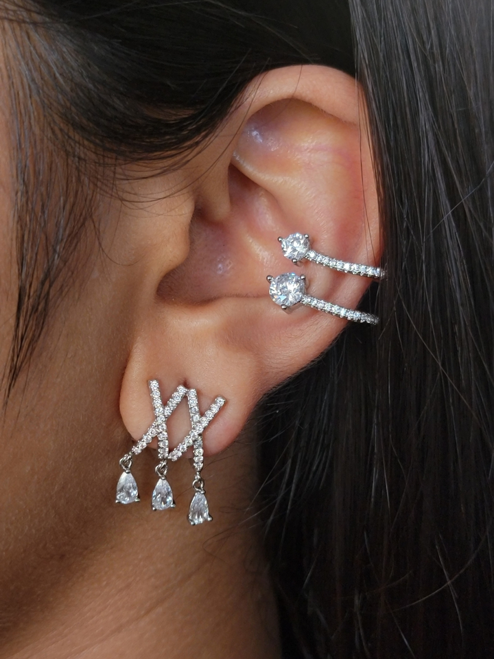 TWIN STONE EAR CUFF
