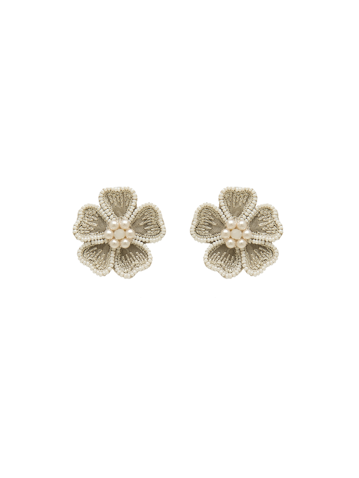 PEARL FLORAL STUDS